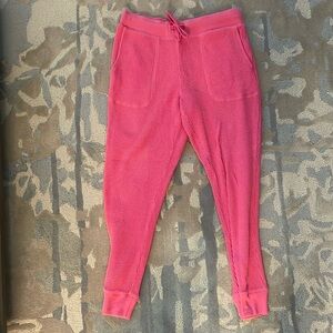 J.Crew Hot Pink Waffle Sweatpants